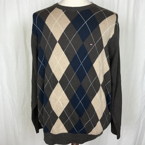 Tommy Hilfiger Other - Tommy Hilfiger Mens Large Crew Neck Argyle Sweater